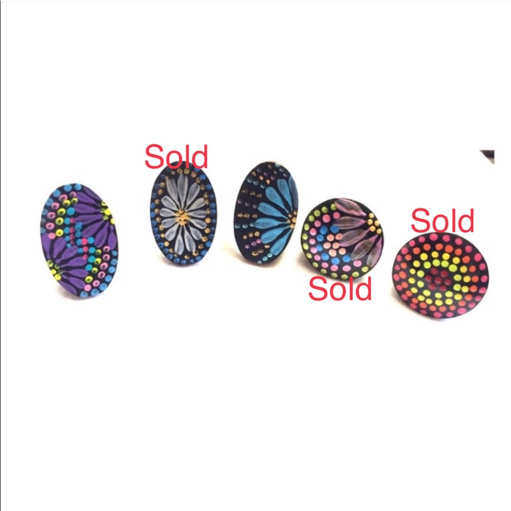 Hand Painted Wooden Rings